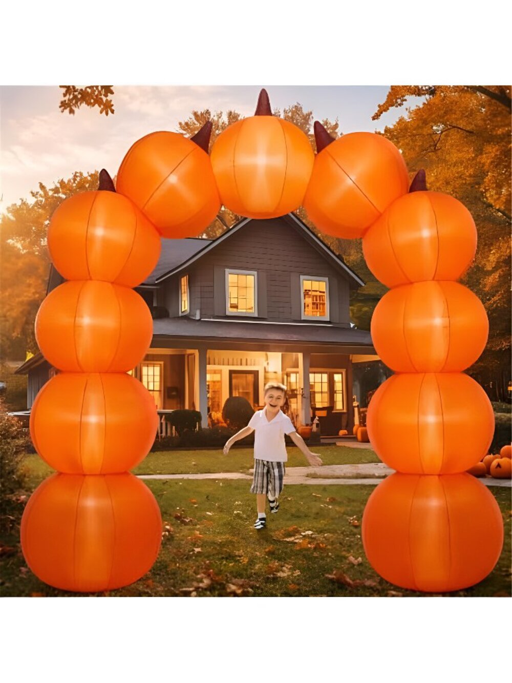 9 ft Fall Inflatable Pumpkin Archway Outdoor Decoration